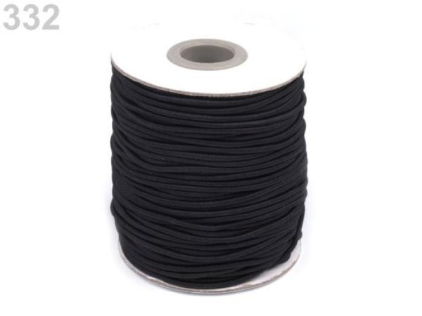 Gummikordel rund Ø3 mm MAGGIE - Schwarz